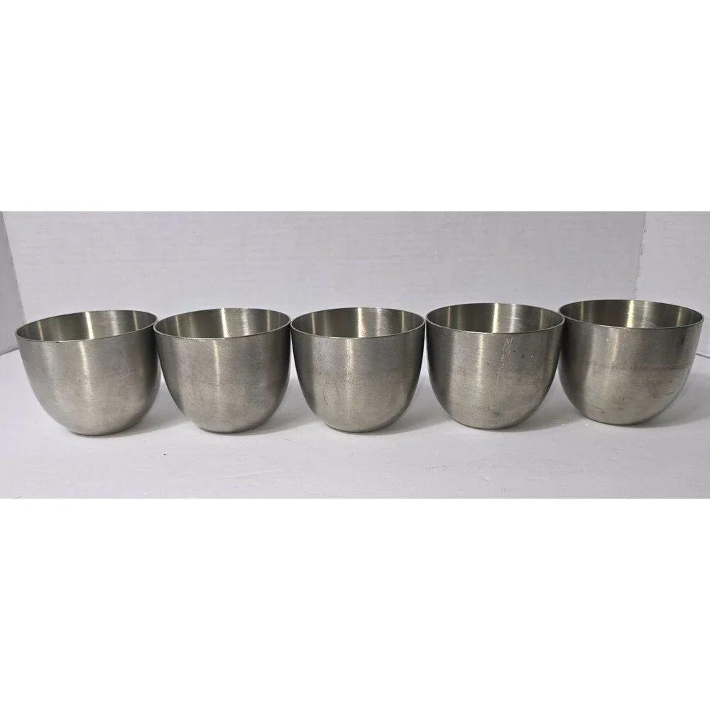 5 Vintage Stieff Pewter Jefferson Cups Authentic Reproduction P50